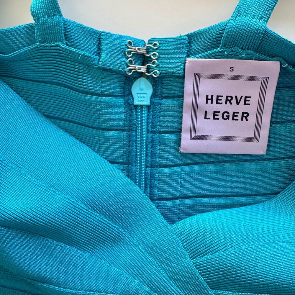 HERVE LEGER Vibrant Blue Mini Dress - Picture 11 of 14